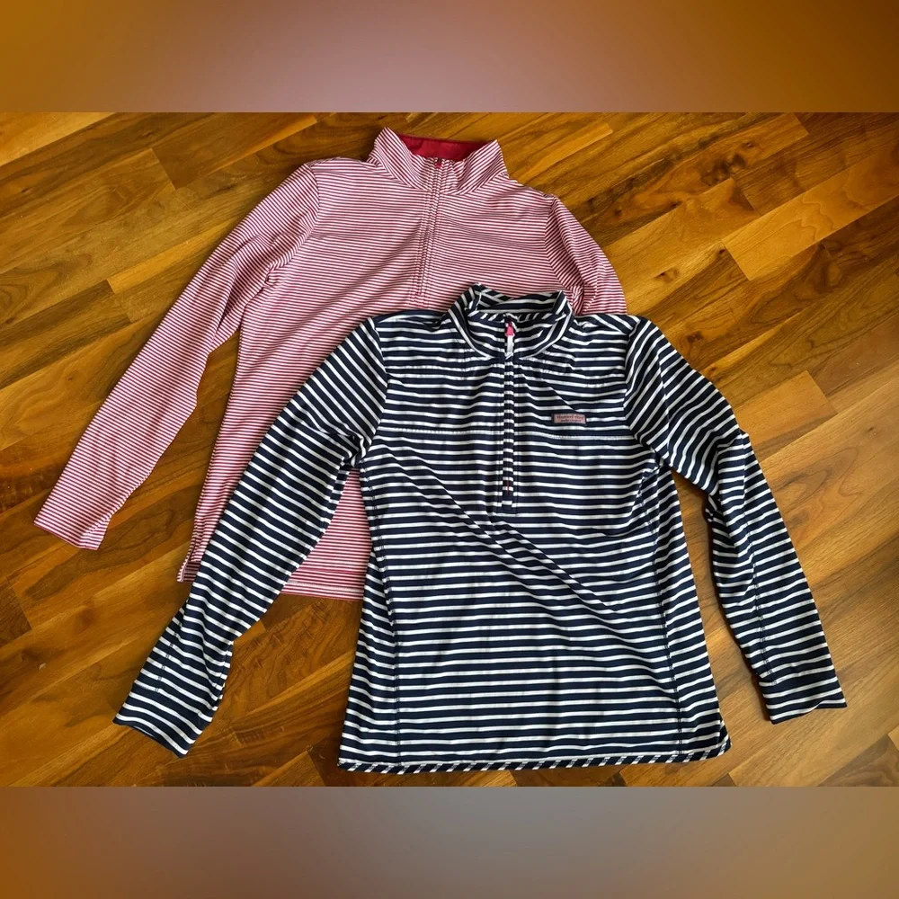 Renwick Sport & Vineyard Vines Striped Half-Zip Pullover SET, ECU - Picture 1 of 17